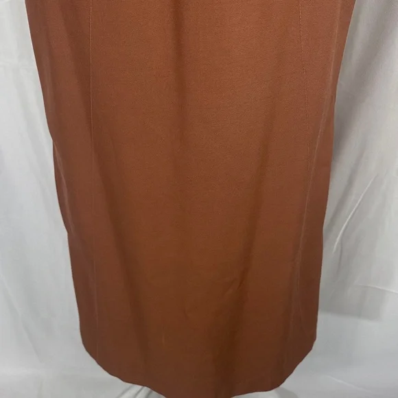 NINA RICCI TERRACOTTA SLEEVELESS MIDI DRESS SIZE 38/US 6